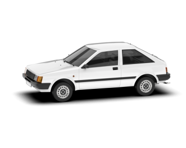 Beyaz arka planda izole edilmiş beyaz araba.