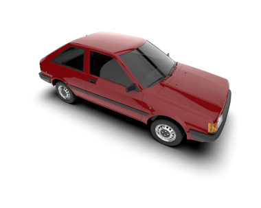 araba beyaz arkaplanda izole edildi