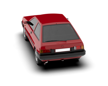 Beyaz arka planda kırmızı araba