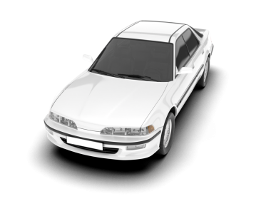 Yansıması olan gerçekçi bir araba. 3d illüstrasyon