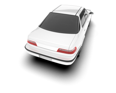 Araba beyaz arka planda izole edilmiş. 3d illüstrasyon.