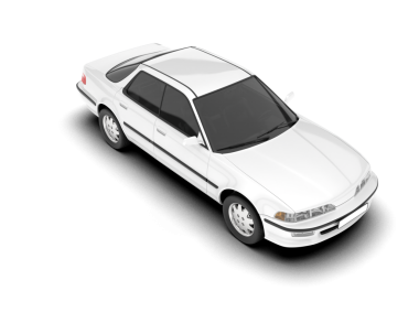 Arka planda beyaz Retro Sedan araba var. 3d görüntüleme - illüstrasyon