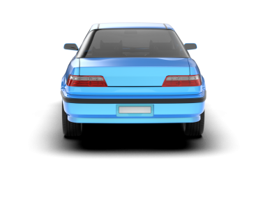 Beyaz arkaplanda izole edilmiş bir araba, vektör illüstrasyonu, 3 boyutlu görüntüleme