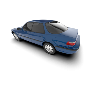 beyaz arkaplanda izole edilmiş araba 3 boyutlu görüntüleme