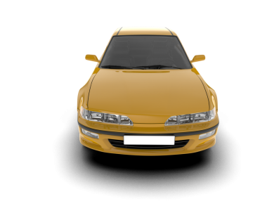 Modern sarı araba beyaz arka planda izole edilmiş. 3d oluşturma