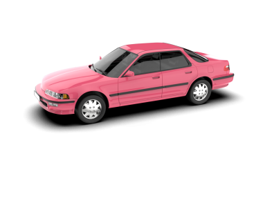 Beyaz arka planda pembe bir araba. vektör illüstrasyonu.