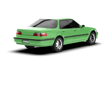 yeşil modern araba beyaz üzerine izole.