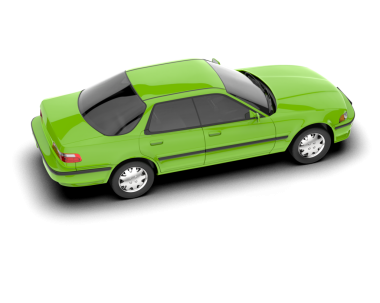 beyaz arkaplanda yeşil araba