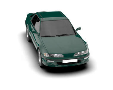 modern araba yeşil arka planda izole edilmiş.