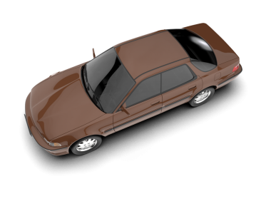 beyaz arkaplanda izole edilmiş bir araba