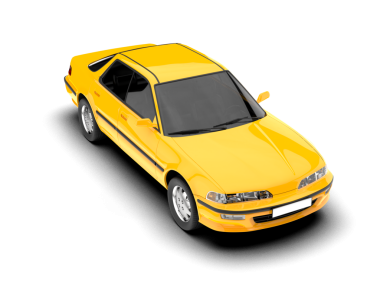 sarı modern araba beyaz arka planda izole