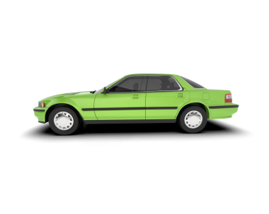 yeşil araba beyaz arkaplanda izole edildi