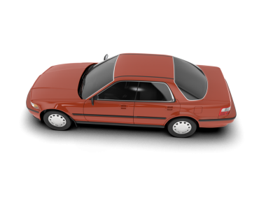 Kırmızı araba izole edildi. 3d oluşturma