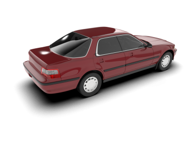 Kırmızı araba. yan görünüm.