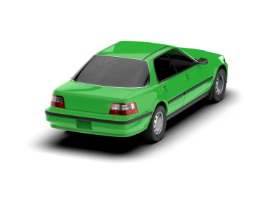 Gri arka planda modern yeşil araba.