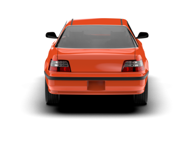 Modern araba beyaz arka planda izole edilmiş. 3d oluşturma