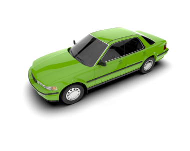 Beyaz arka plan üzerinde izole yeşil modern araba