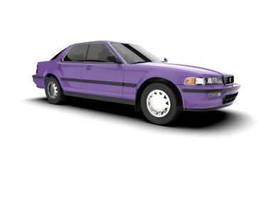 beyaz arkaplanda mor araba