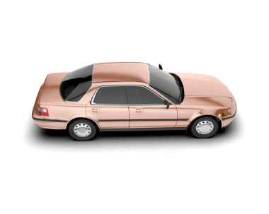 Pembe araba beyazda izole edildi.