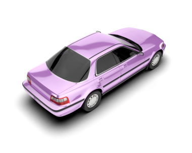 pembe modern araba. Beyaz arka planda izole edilmiş. 3d oluşturma.