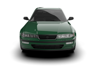 yeşil araba beyaz arkaplanda izole edildi