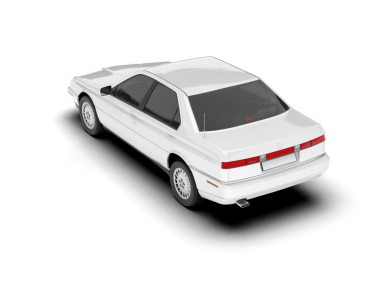 beyaz arkaplanda izole edilmiş bir araba.