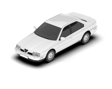 Beyaz arka planda izole edilmiş beyaz araba. 3d oluşturma