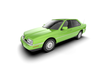 Yeşil araba. 3d illüstrasyon.