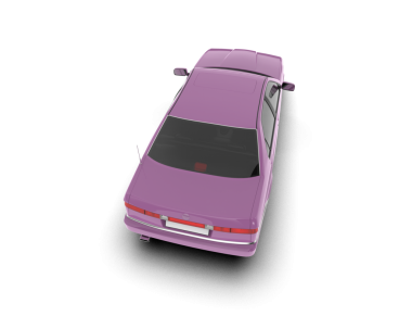 Çatıdaki pembe modern araba.