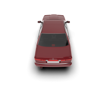 Kırmızı araba beyaz arka planda izole edildi, 3 boyutlu illüstrasyon