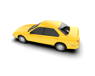 Araç sedanı beyaz arka planda izole edildi, 3 boyutlu illüstrasyon