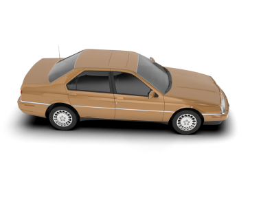 Kahverengi klasik araba beyaz arka planda izole edildi. 3 d illüstrasyon