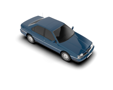 Beyaz arka planda izole edilmiş bir arabanın 3 boyutlu görüntüsü