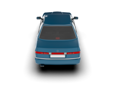 araba beyaz arkaplanda izole edildi