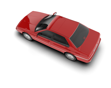 Kırmızı spor araba beyaz arka planda izole edildi. 3 boyutlu görüntüleme