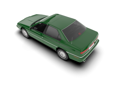 Araba beyaz arka planda izole edilmiş. 3d oluşturma