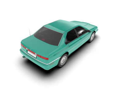 araba beyaz arkaplanda izole edildi