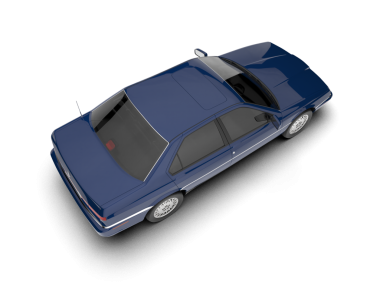 Koyu mavi arka planda izole edilmiş eski klasik bir arabanın 3 boyutlu çizimi