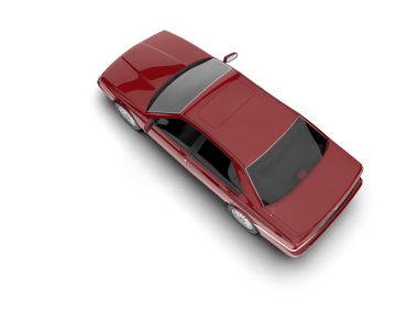 araba kırmızı araba yan görünümü beyaz arkaplanda izole.