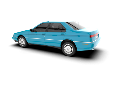 Modern araba beyaz arka planda izole edilmiş. 3 boyutlu model