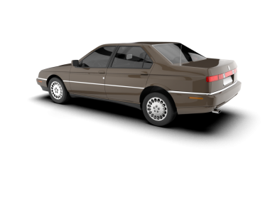 araba beyaz arkaplanda izole edildi