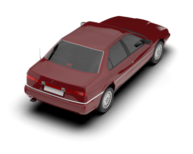 Araba beyaz arka planda izole edilmiş. 3d illüstrasyon.