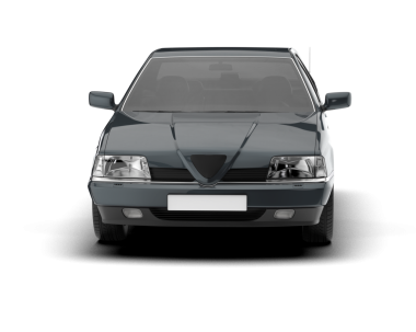 Siyah araba yan görünümü beyaz arkaplanda izole edildi