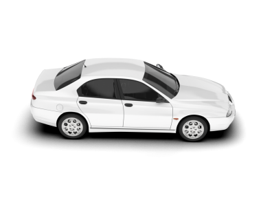 Beyaz arka plan üzerinde beyaz araba