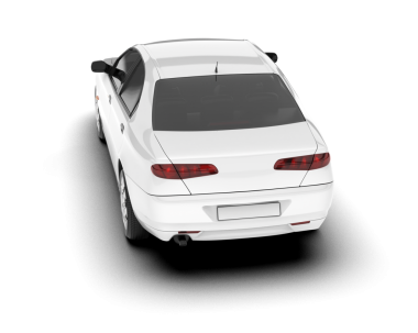 Beyaz arka planda izole edilmiş beyaz spor araba. 3d illüstrasyon.