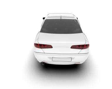 modern araba beyaz arkaplanda izole edildi