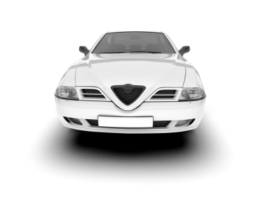 araba beyaz arkaplanda izole edildi