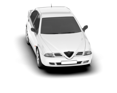 Beyaz arka planda izole edilmiş beyaz araba.