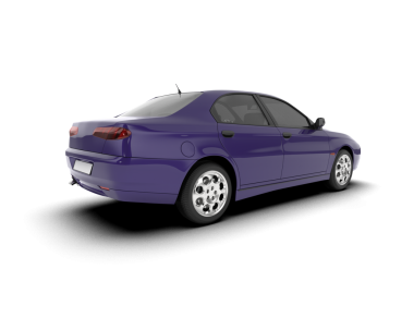 Beyaz arka planda modern bir araba. 3d illüstrasyon.