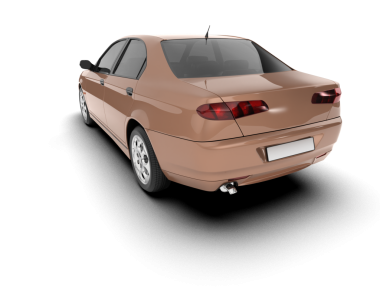 Gerçekçi SUV arabası beyazda izole edilmiş. 3D görüntüleme - illüstrasyon